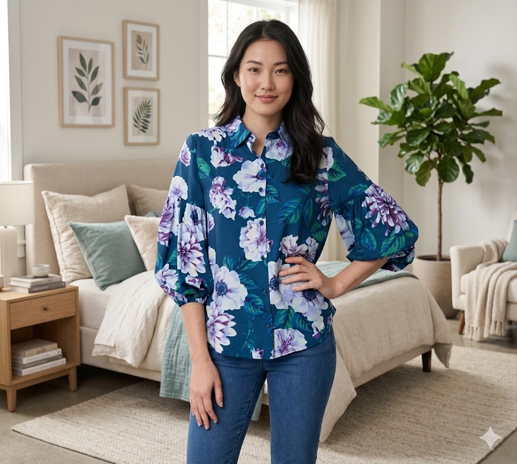 Printed Button Front Shirt Styled Outfit