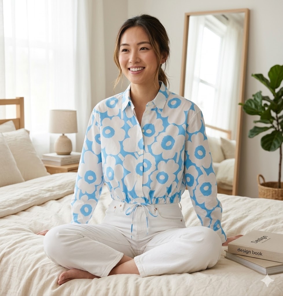 Marimekko Rypytys Unikko Button Front Shirt Styled Look
